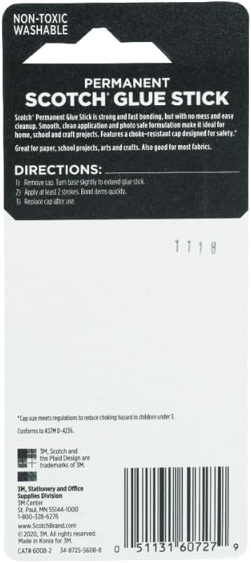 Scotch Permanent Glue Sticks 2-Pack, Acid-Free & Non-Toxic