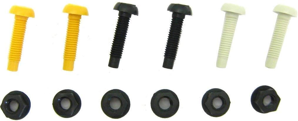 12 Pack Mixed Colour Number Plate Bolts & Nuts
