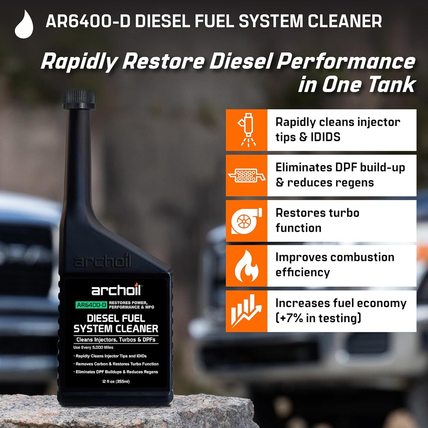 Archoil Diesel Fuel System Kit AR6500 Treatment 40 oz + AR6400-D Cleaner