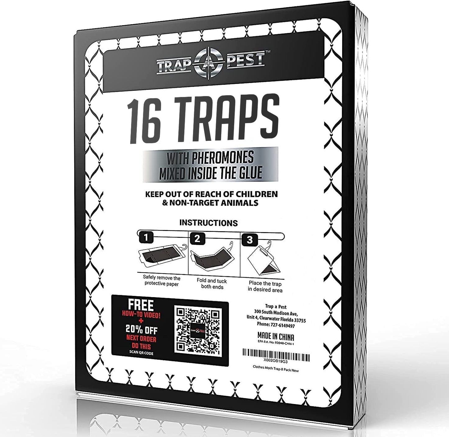 Clothing Moth Traps 16-Pack Pheromone Sticky