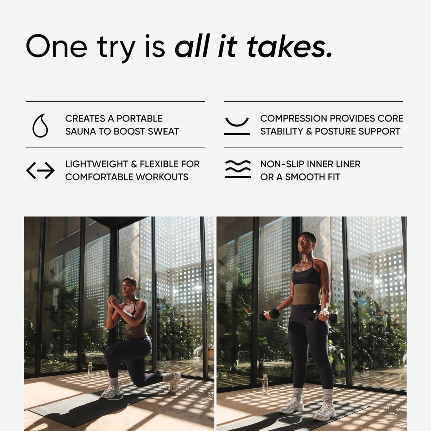 Sports Research Sweet Sweat Waist Trimmer Core Series Fitness Band