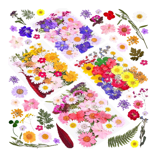 140 Pcs Dried Pressed Flowers for Resin and DIY Crafts