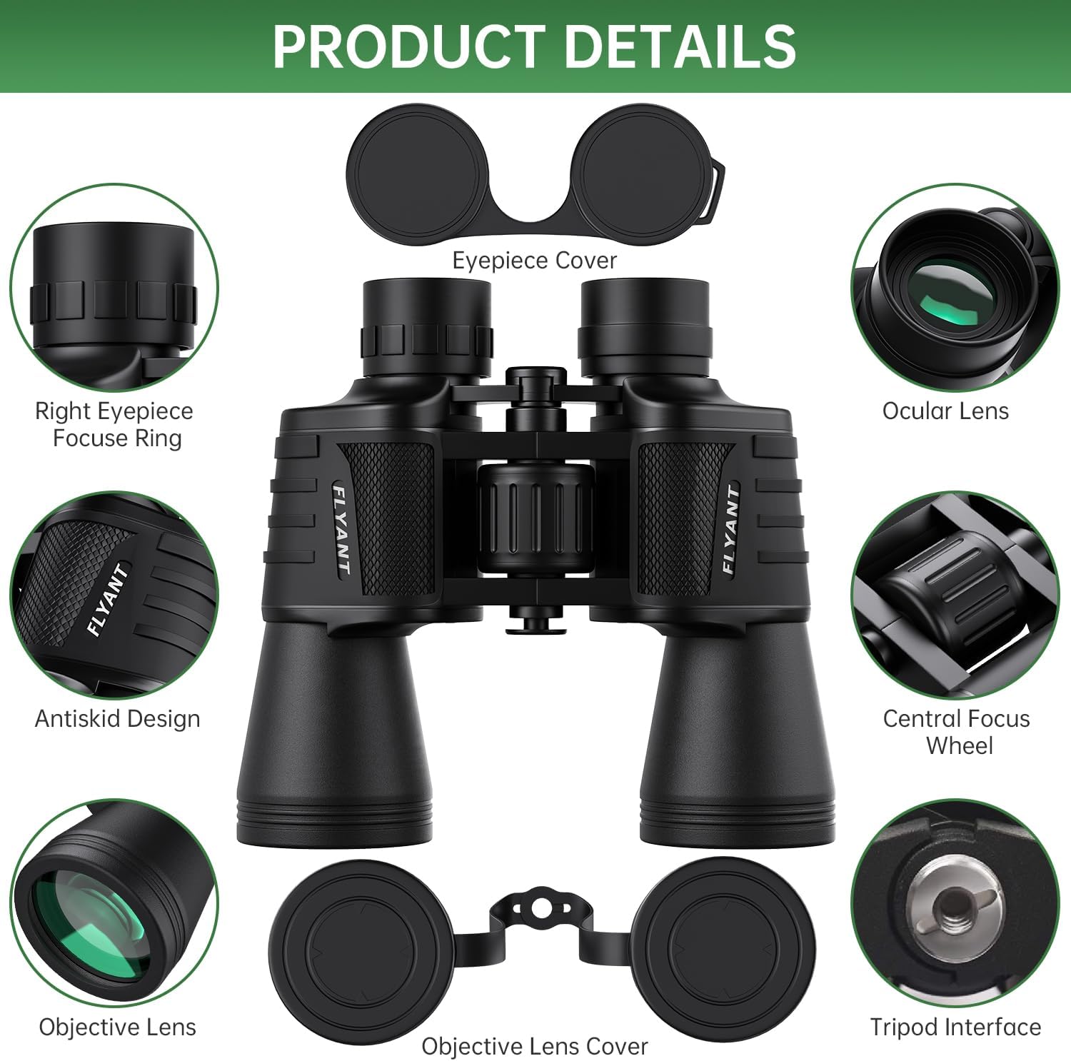 20x50 High-Powered Binoculars – Waterproof Compact Optics with Low-Light Vision for Bird Watching, Hunting & Outdoor Activities