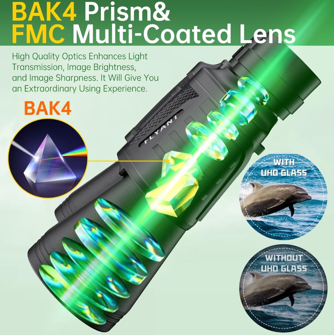 20x50 High-Powered Binoculars – Waterproof Compact Optics with Low-Light Vision for Bird Watching, Hunting & Outdoor Activities