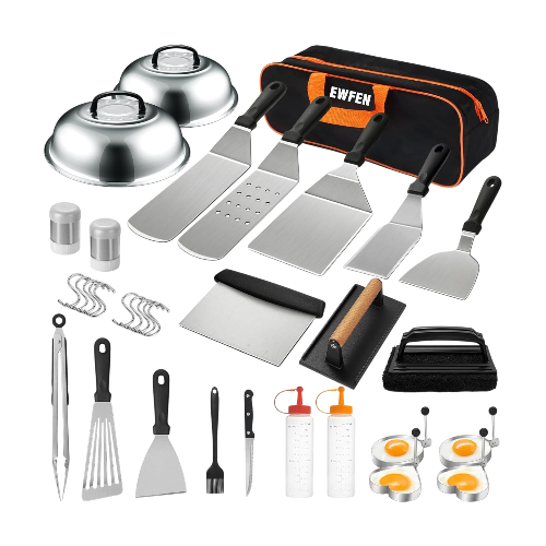 35‑Piece Griddle Accessories Kit – Flat Top Grill Set for Blackstone & Camp Chef – Spatulas, Scraper & Basting Tools