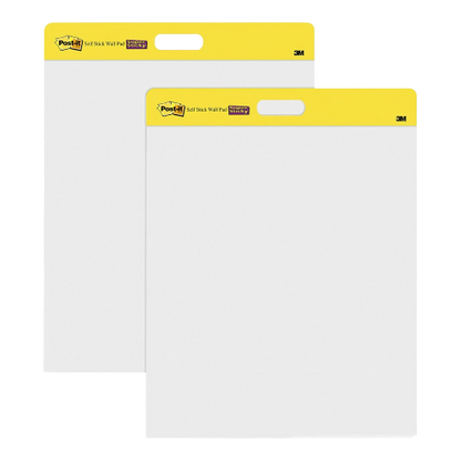 3M Post-it Easel Pad 20 x 23 in White 2-Pack 20 Sheets Each with Command Strips