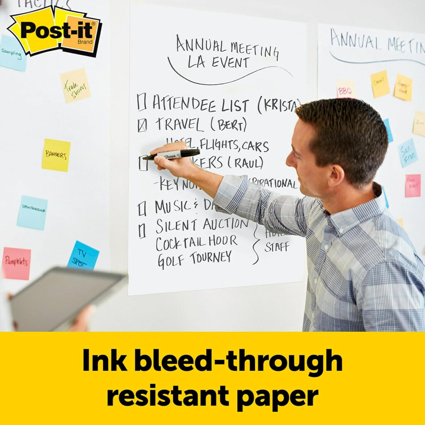 3M Post-it Easel Pad 20 x 23 in White 2-Pack 20 Sheets Each with Command Strips