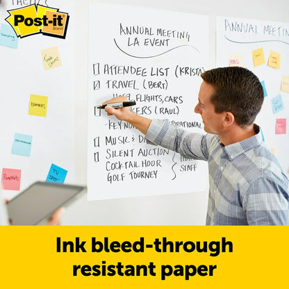 3M Post-it Easel Pad 20 x 23 in White 2-Pack 20 Sheets Each with Command Strips