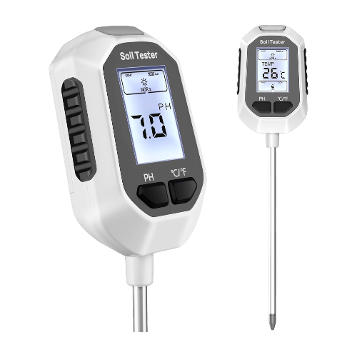 4-in-1 Digital Soil Moisture Meter – PH, Temperature, Sunlight & Moisture Tester with Backlight LCD for Gardening & Farming