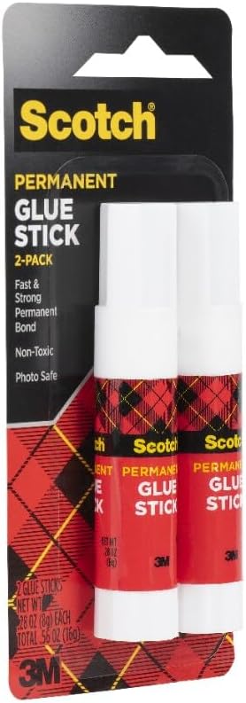 Scotch Permanent Glue Sticks 2-Pack, Acid-Free & Non-Toxic