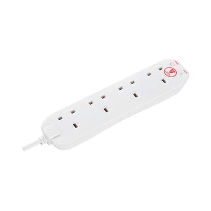Masterplug 4-Socket Extension Lead – 4m, White (SRG44N)