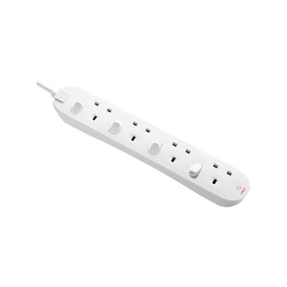 Masterplug 4-Socket Extension Lead – 2m, White (SWC4210N)
