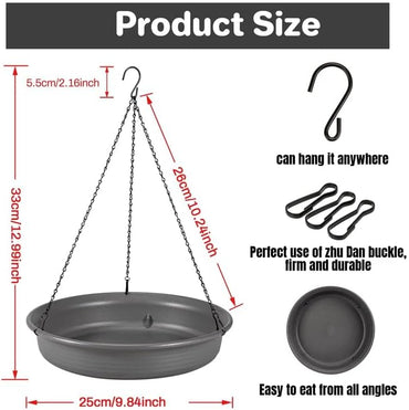 CARGEN Hanging Bird Bath & Feeder Tray for Garden