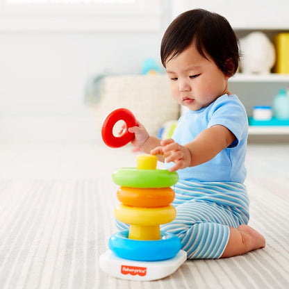 Fisher-Price Rock-A-Stack Baby Stacking Toy with 5 Rings