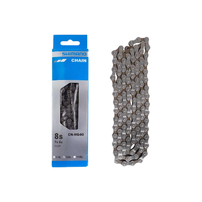 SHIMANO HG40 116 W/CL Bike Chain – Grey, 6/7/8 Speed