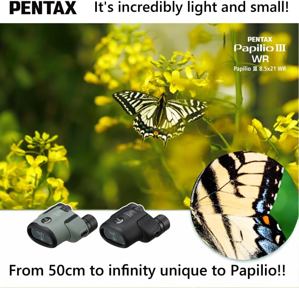PENTAX Papilio III 8.5x21 WR Binoculars – Olive