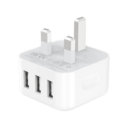 Multi USB Wall Charger – 5V 3A, UK Plug