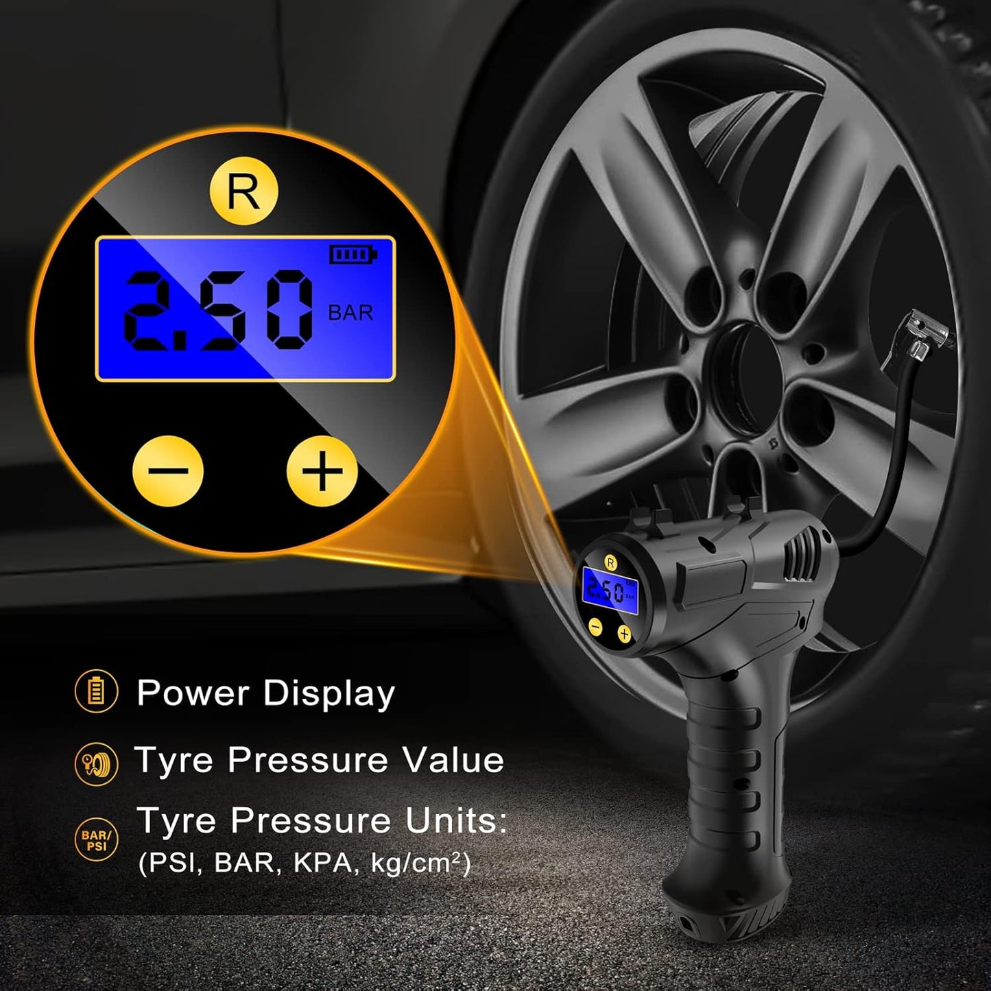 Cordless Tyre Inflator Air Compressor – 150 PSI