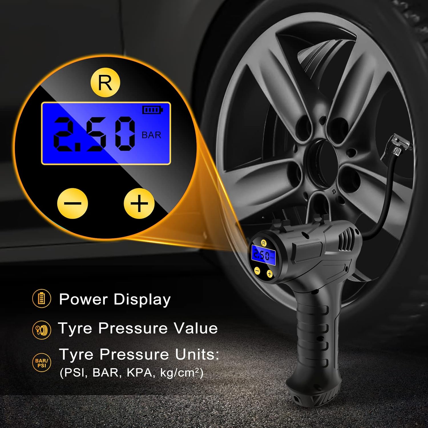 Cordless Tyre Inflator Air Compressor – 150 PSI
