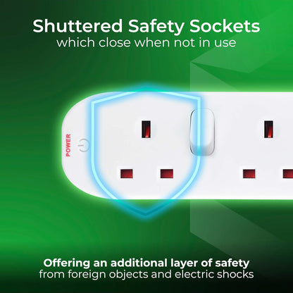 Masterplug 4-Socket Extension Lead – 2m, White (SWC4210N)