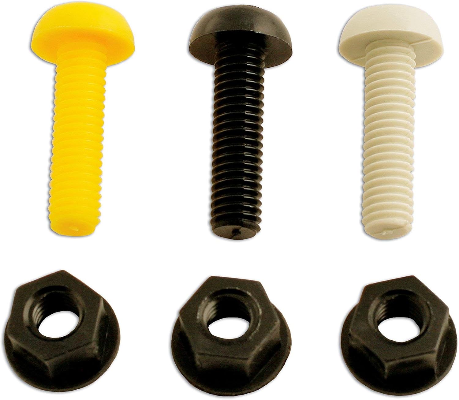 12 Pack Mixed Colour Number Plate Bolts & Nuts