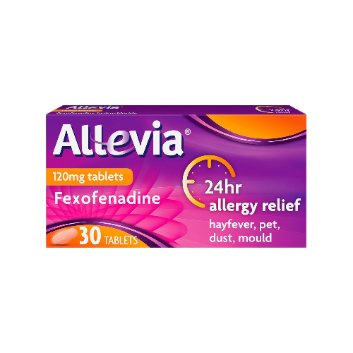 Allevia Hayfever Allergy Tablets – 120 mg Fexofenadine, 30 Tablets