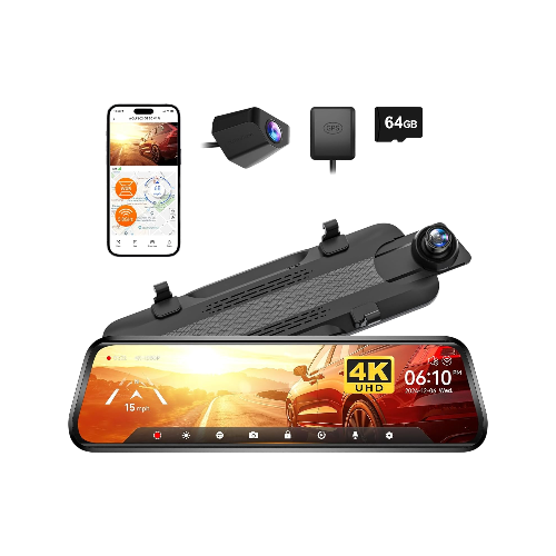 WOLFBOX G930 10'' Rear View Mirror 4K Dash Cam