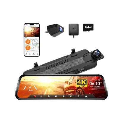 WOLFBOX G930 10'' Rear View Mirror 4K Dash Cam