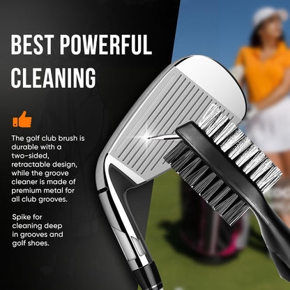 Golf Club Cleaning Brush & Groove Cleaner – Black