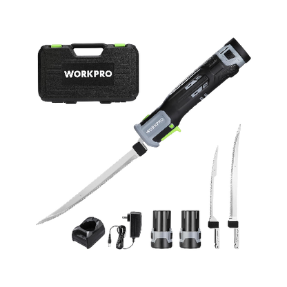 WORKPRO 12V Cordless Electric Fillet Knife with 8" & 10" Blades