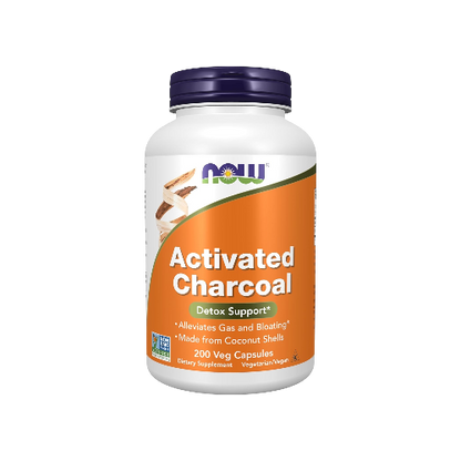 NOW Foods Activated Charcoal – 200 Veg Capsules