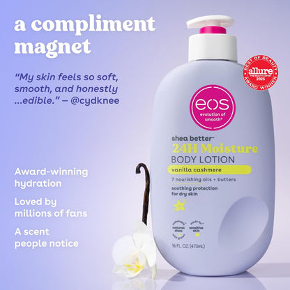 eos Shea Better 24H Moisture Body Lotion – Vanilla Cashmere (16 oz)
