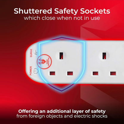 Masterplug 4-Socket Extension Lead – 4m, White (SRG44N)