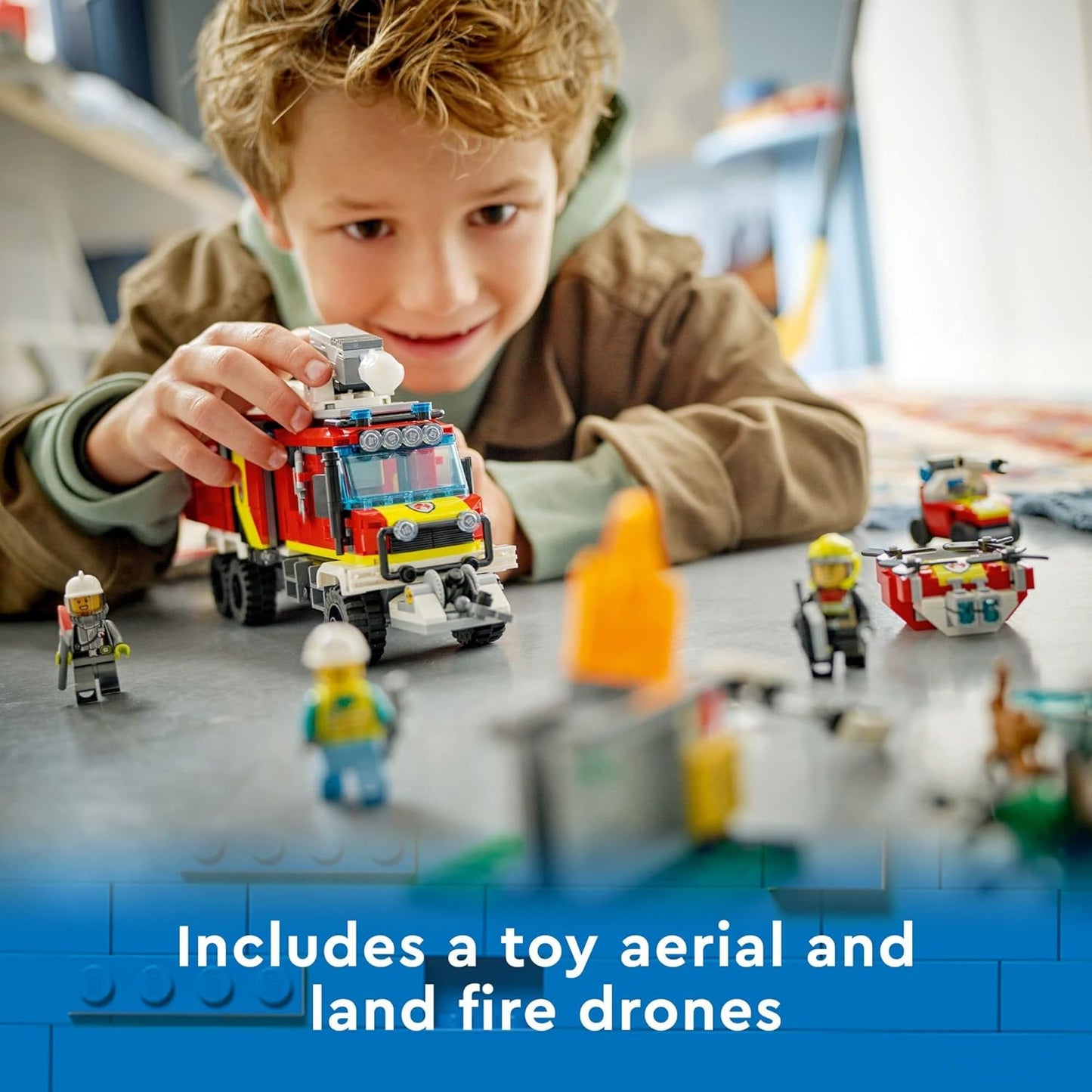 LEGO City Fire Command Truck Set 60374 with Drones