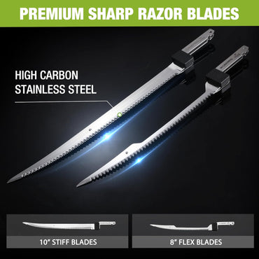 WORKPRO 12V Cordless Electric Fillet Knife with 8" & 10" Blades