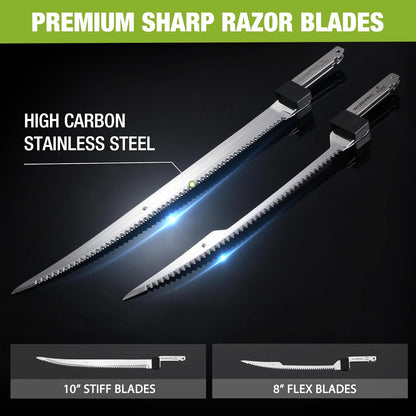 WORKPRO 12V Cordless Electric Fillet Knife with 8" & 10" Blades