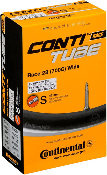 Continental Race 28" Wide 700x25-32c Inner Tubes - 42mm Presta Valve (Pack of 2 w/Conti Sticker)