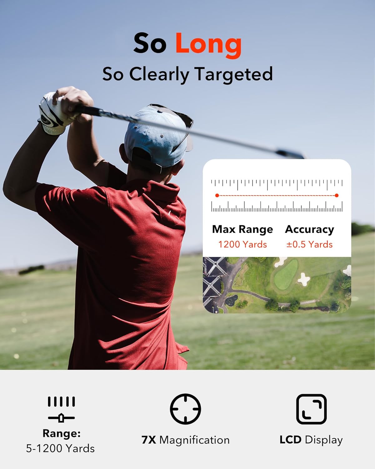 REDTIGER Golf Rangefinder GolfVue Series 1 with Slope