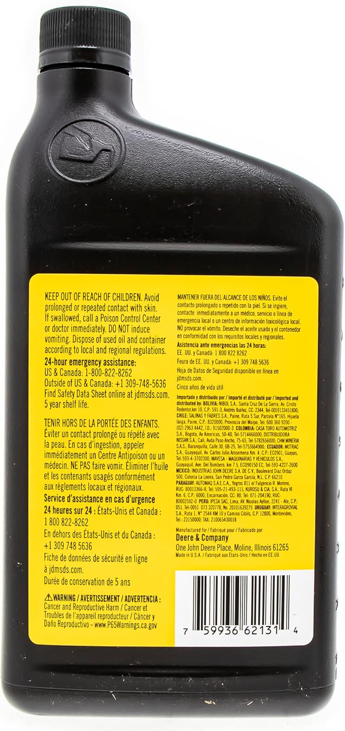 John Deere Turf-Gard SAE 10W-30 Oil TY22029 2 Quarts