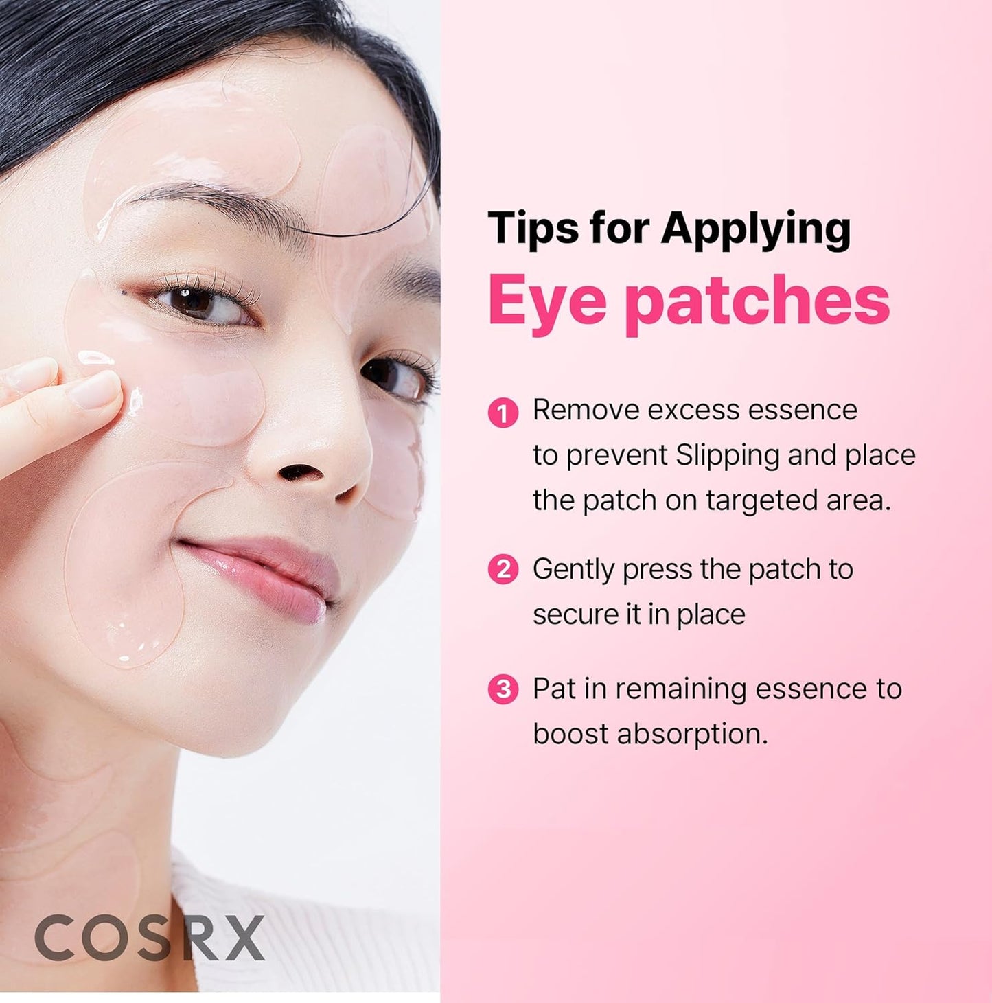 COSRX Pink Peptide Collagen Hydrogel Eye Patches – 60 Patches