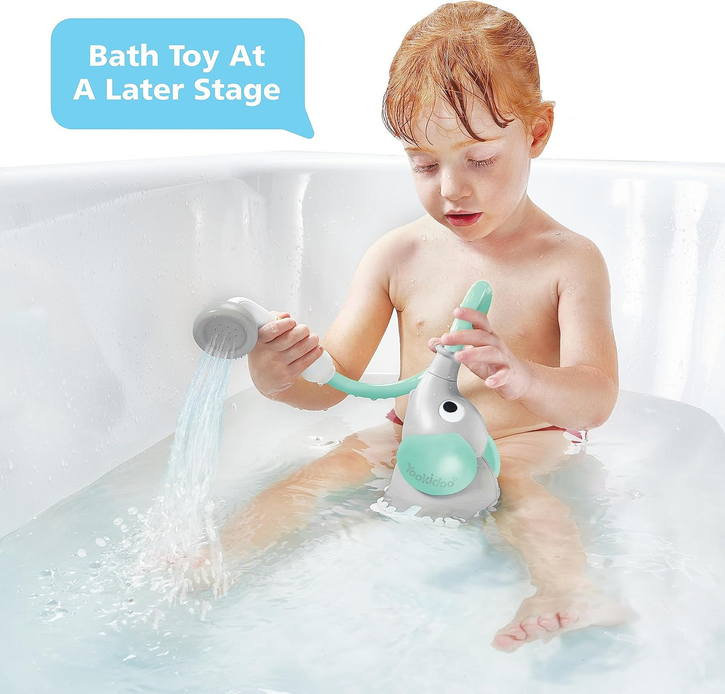Yookidoo Elephant Baby Bath Shower Head Water Pump Toy