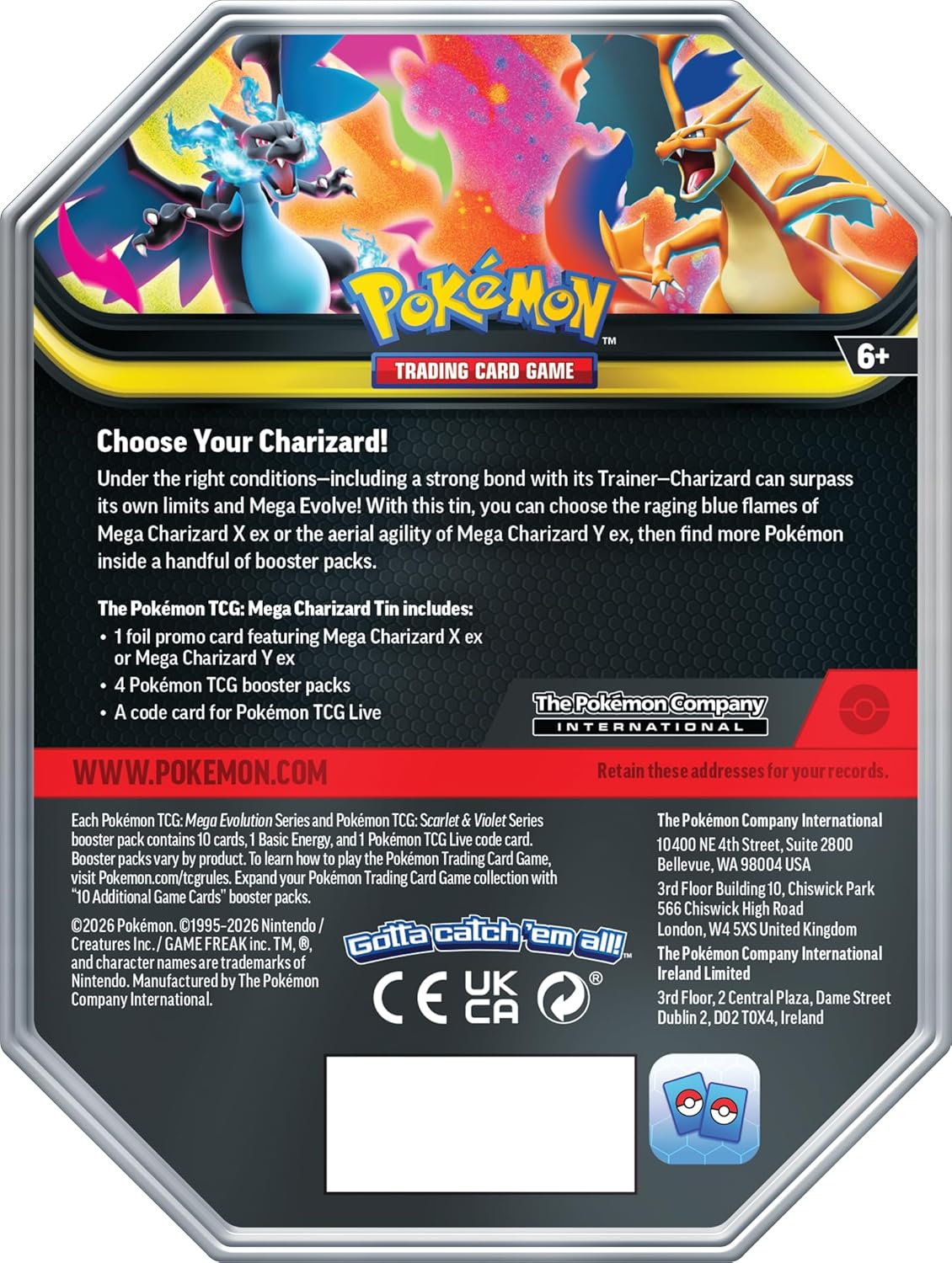 Pokémon TCG: Mega Charizard Tin – Mega Charizard X ex