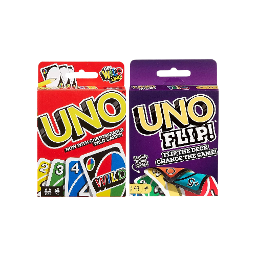 Mattel UNO Original & UNO Flip Card Games – 2-Pack