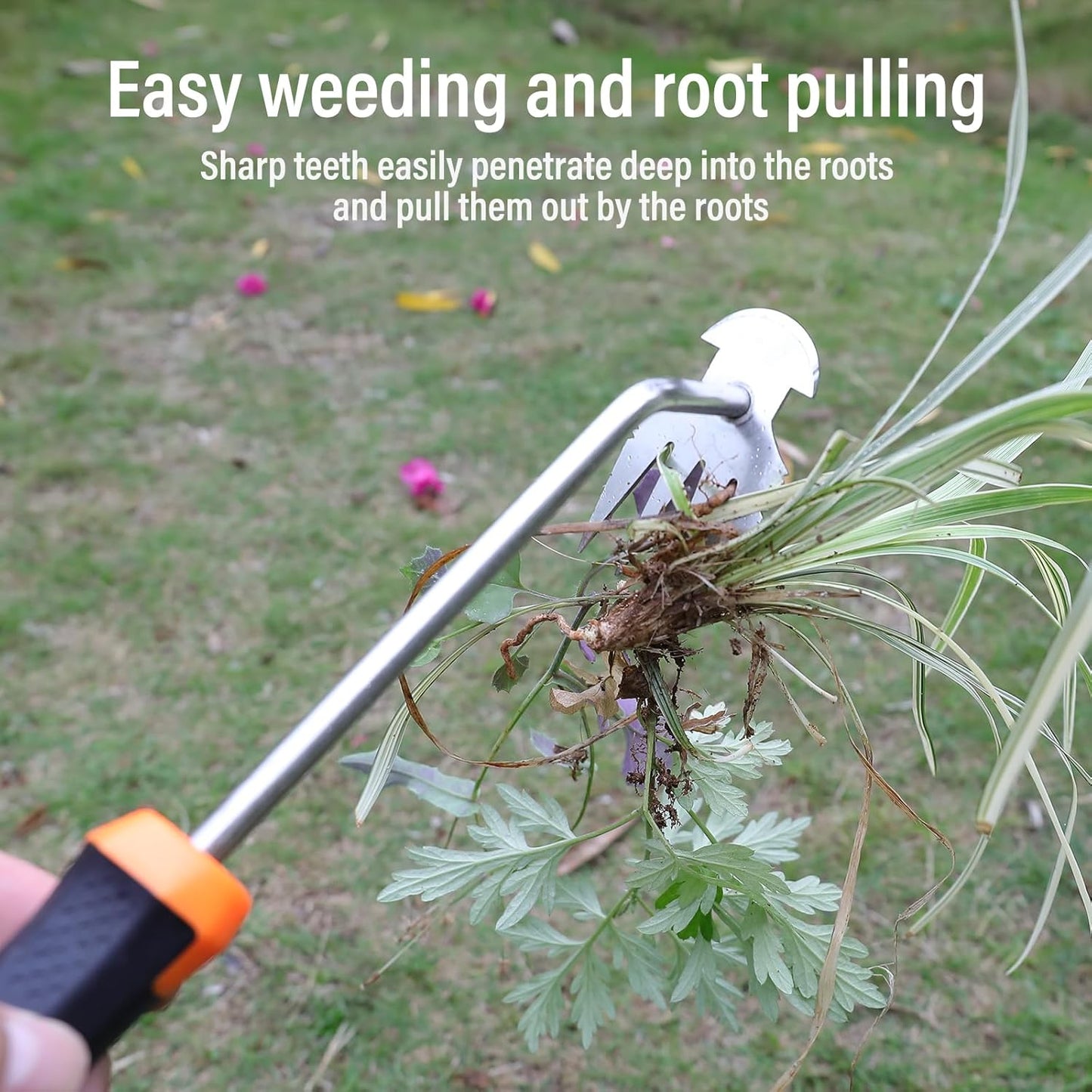 Portable Garden Weed Remover Tool with Rubber Handle
