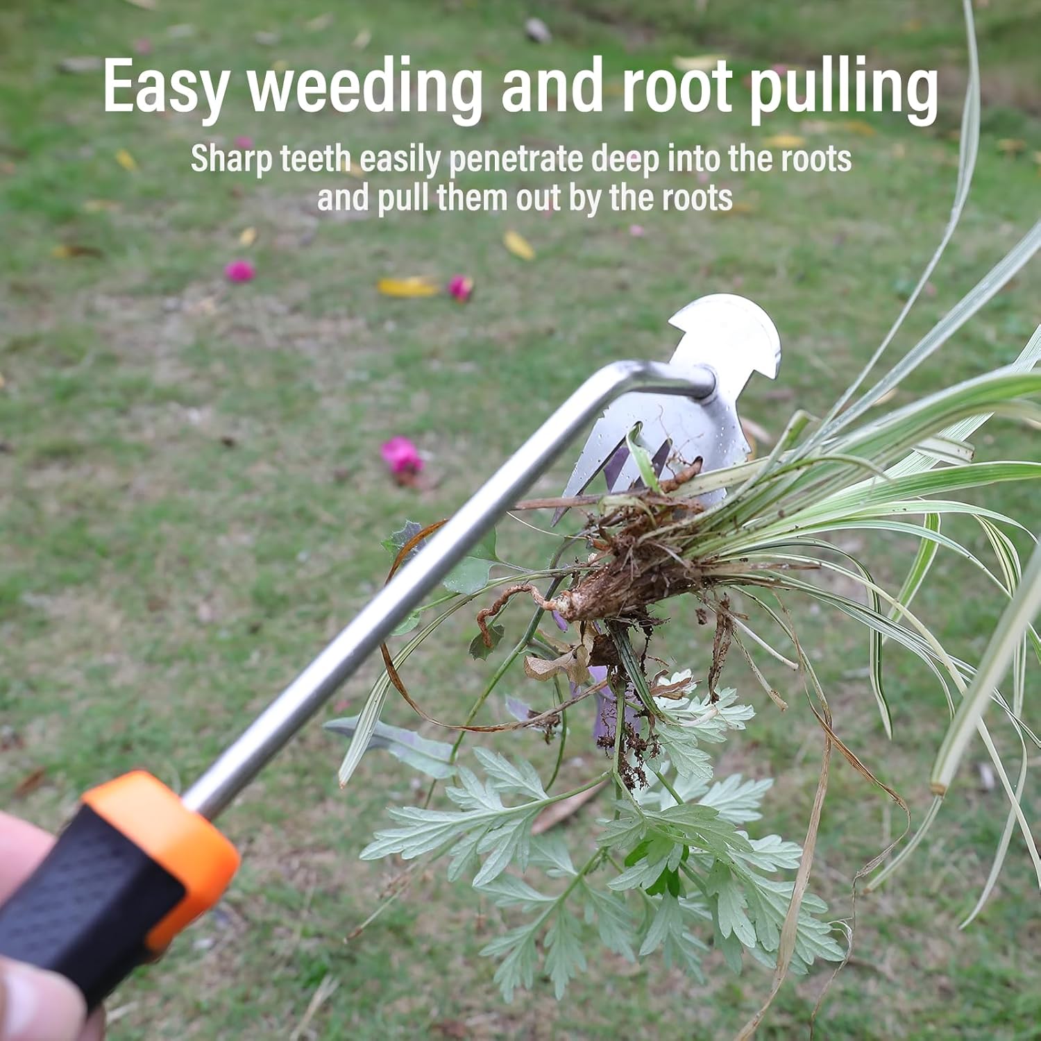 Portable Garden Weed Remover Tool with Rubber Handle