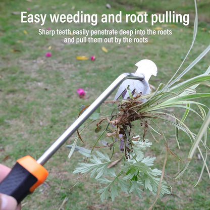 Portable Garden Weed Remover Tool with Rubber Handle