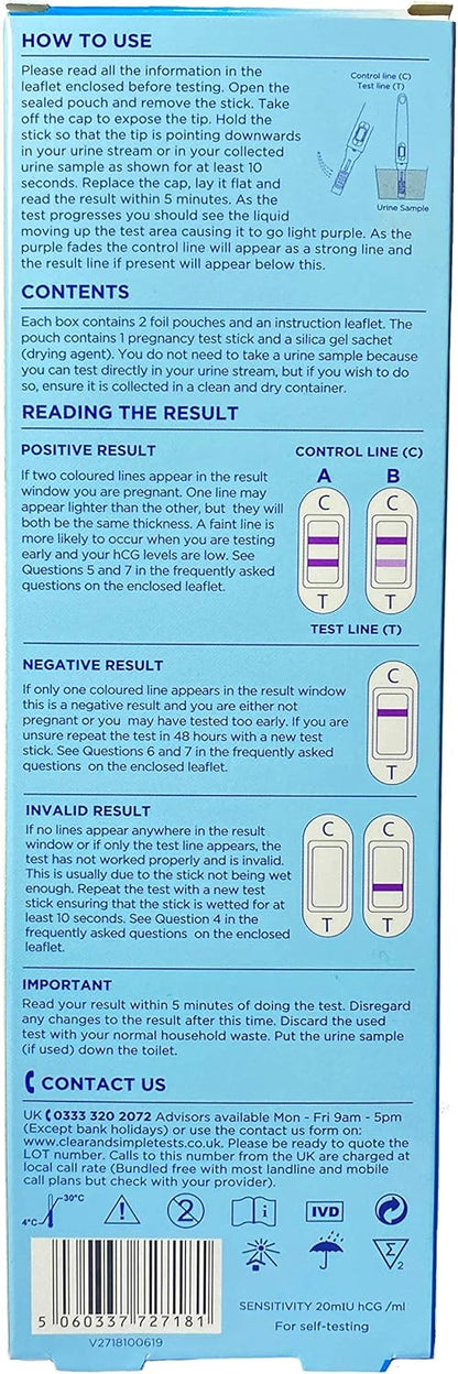 Clear and Simple Pregnancy Test Kit
