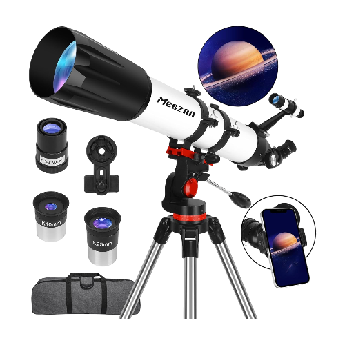 90mm High-Powered Refractor Telescope – Professional Astronomy Kit for Adults & Beginners with AZ Mount, Tripod, Phone Adapter & Carry Bag
