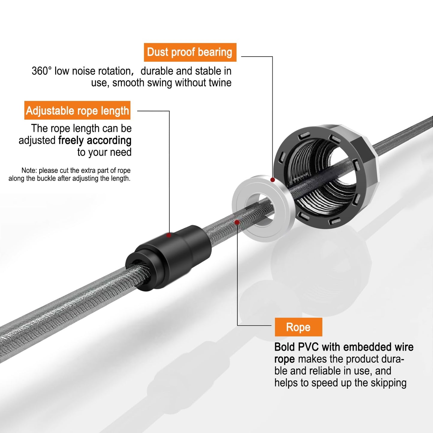 Adjustable Speed Jump Rope Ball Bearing Cable