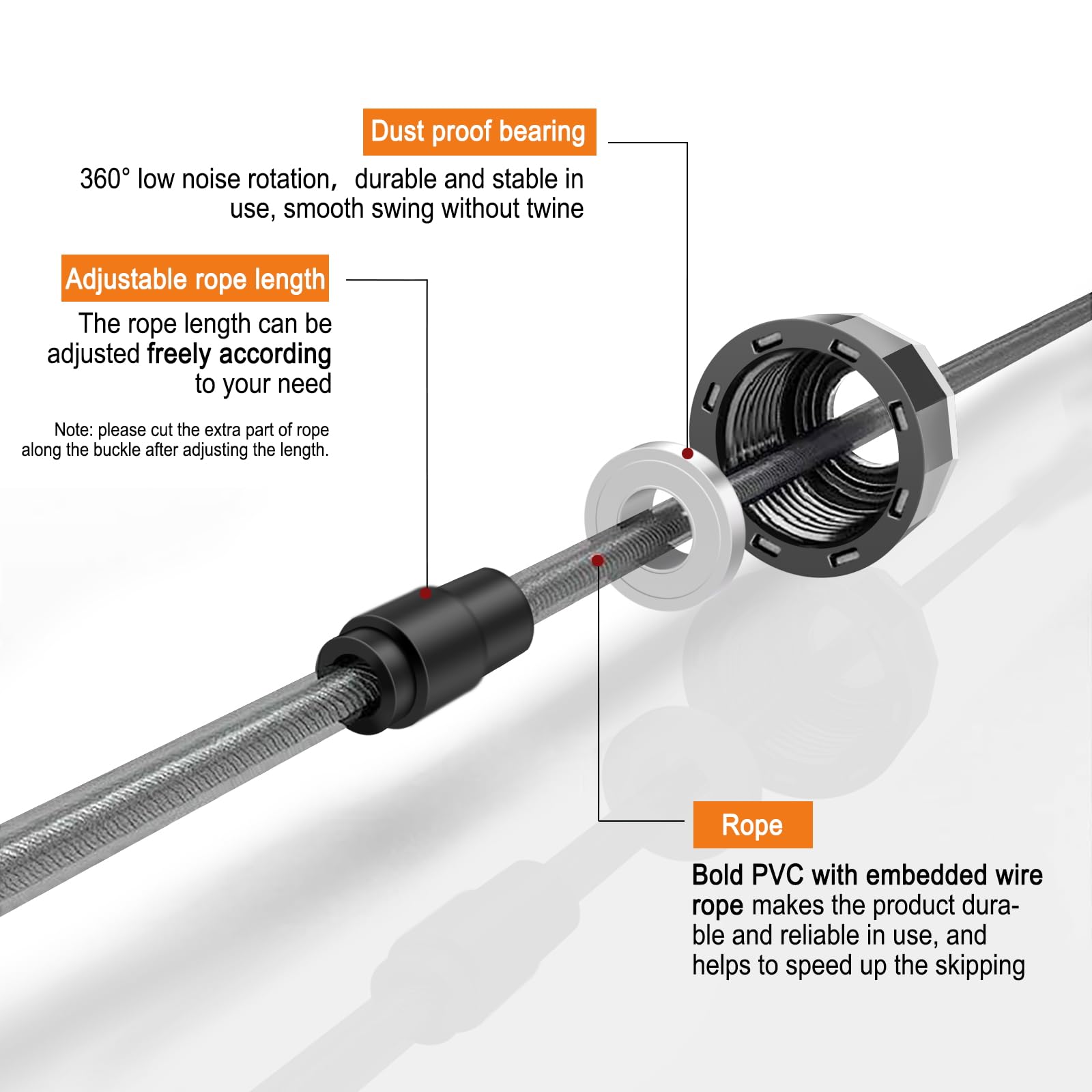 Adjustable Speed Jump Rope Ball Bearing Cable